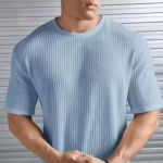 At last fashion Men Popcorn Fabric Round Neck Regular Tshirts